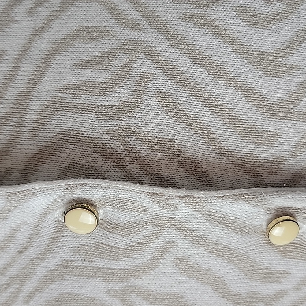 BANANA REPUBLIC Cream Taupe‎ Zebra Animal Print Office Casual Cardigan Sweater M - Picture 7 of 9